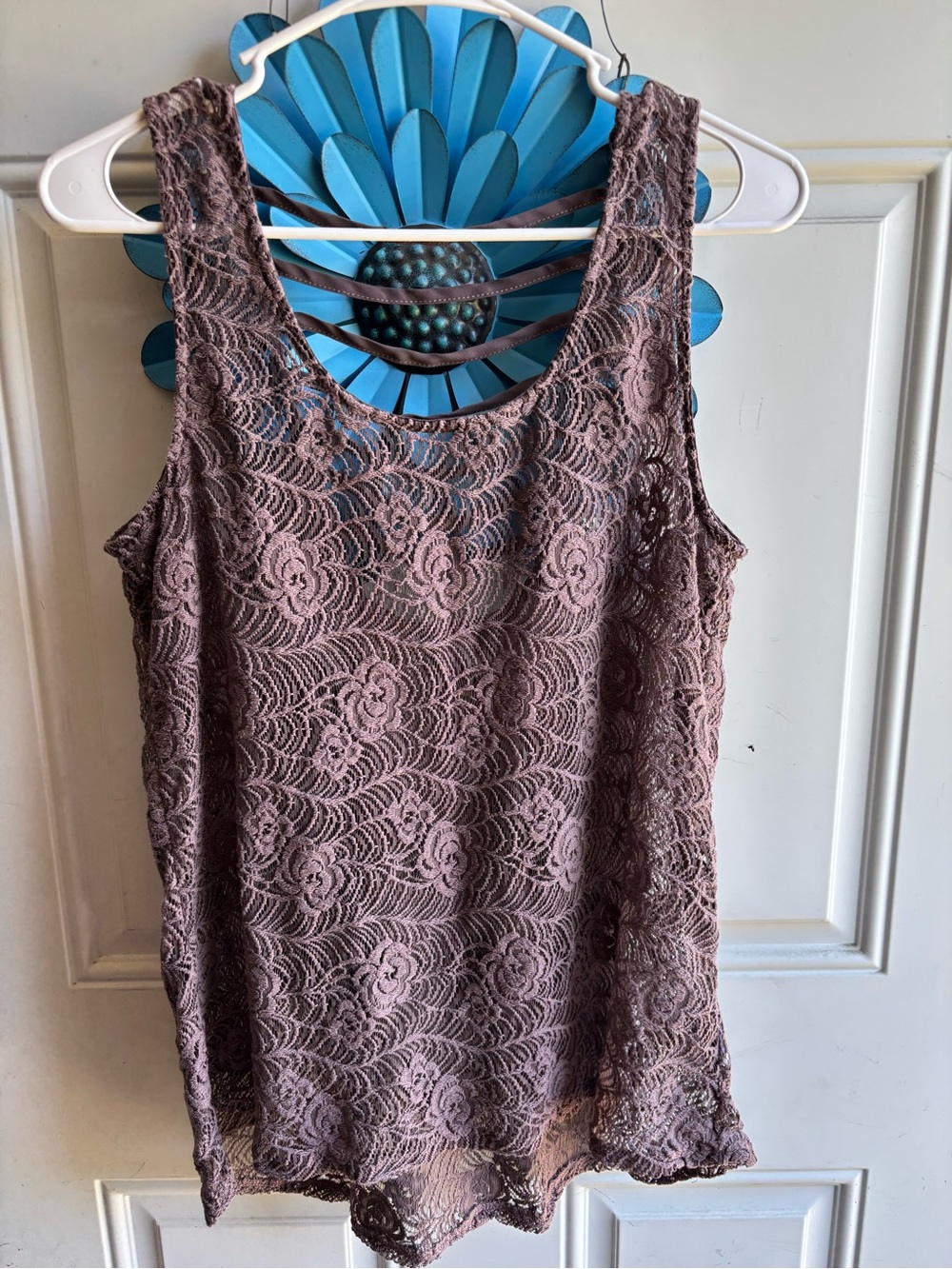 Maurices Mauve Lace Overlay Tank